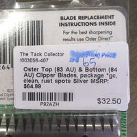 Top (83 AU) & Bottom (84 AU) Clipper Blades, package *gc, clean, rust spots