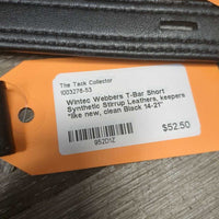 T-Bar Short Synthetic Stirrup Leathers, keepers *like new, clean