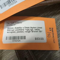 v.Thick Nylon Lined Stirrup Leathers *vgc,/gc, clean, scraped, peeled, rough
