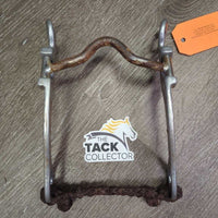 Aluminum LS High Port Western Curb Bit, Tooled Edges, Rope Stabilizer *gc, dirty, residue, gunk, scrapes, stains