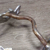 Aluminum LS High Port Western Curb Bit, Tooled Edges, Rope Stabilizer *gc, dirty, residue, gunk, scrapes, stains