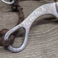 Aluminum LS High Port Western Curb Bit, Tooled Edges, Rope Stabilizer *gc, dirty, residue, gunk, scrapes, stains