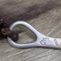 Aluminum LS High Port Western Curb Bit, Tooled Edges, Rope Stabilizer *gc, dirty, residue, gunk, scrapes, stains
