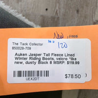 Tall Fleece Lined Winter Riding Boots, velcro *like new, dusty, mnr hair