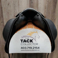 17/17.5" Adj *set MW *5.5" Erreplus Elena Dressage Saddle, Black LeMieux Cover, Wool Flocking, Xlg Exterior Front Blocks, Shoulder Relief Panels, Flaps: 19.5"L x 11"W Serial #: 170246672BLAI