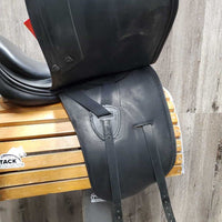 17/17.5" Adj *set MW *5.5" Erreplus Elena Dressage Saddle, Black LeMieux Cover, Wool Flocking, Xlg Exterior Front Blocks, Shoulder Relief Panels, Flaps: 19.5"L x 11"W Serial #: 170246672BLAI