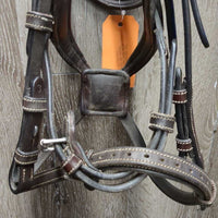 "Athens" Anatomical Figure 8 Bridle, "Chicago" rubber reins *xc/vgc, v.mnr dirt, scuffs