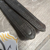 Thick Nylon Lined Synthetic Easy Care Stirrup Leathers *gc/fair, clean, scraped, peeled ?chewedmnr rubs, bent