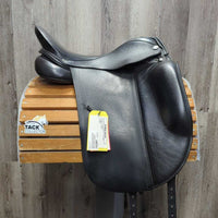 17.5" MW *5.75" *Adj (interchangeable Headplate) Albion Platinum Ultima Dressage Saddle, Red/Black Fleece Cover, Wool Flocking, Front & Rear Gusset Panels, Lg Front Blocks, Flaps: 17"" x 12.25"W Serial #: 64626 315