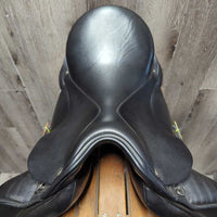 17.5" MW *5.75" *Adj (interchangeable Headplate) Albion Platinum Ultima Dressage Saddle, Red/Black Fleece Cover, Wool Flocking, Front & Rear Gusset Panels, Lg Front Blocks, Flaps: 17"" x 12.25"W Serial #: 64626 315