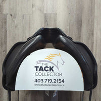 17.5" MW *5.75" *Adj (interchangeable Headplate) Albion Platinum Ultima Dressage Saddle, Red/Black Fleece Cover, Wool Flocking, Front & Rear Gusset Panels, Lg Front Blocks, Flaps: 17"" x 12.25"W Serial #: 64626 315