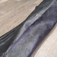Synthetic Leather Half Chaps, Back Zips, "Crocodile" Trim, bag *vgc, mnr hair, dirt & rubs, peeled edge
