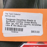 Elastic & Synthetic Leather Dress Boots, Zips *gc, mnr dirt, scuffs, scratches, rubs & film