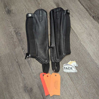 JUNIORS Synthetic Leather Half Chaps, Back Zipper, bag *xc/like new, v.mnr dirt