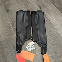JUNIORS Synthetic Leather Half Chaps, Back Zipper, bag *xc/like new, v.mnr dirt