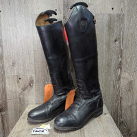 Field Boots, Zips 2x Gold Forms *vgc/gc, mnr pulled edge seams, clean, mnr stains, residue, scuffs, cut toe:R & rubs