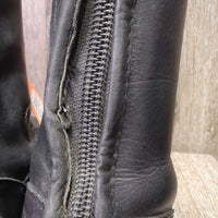 Field Boots, Zips 2x Gold Forms *vgc/gc, mnr pulled edge seams, clean, mnr stains, residue, scuffs, cut toe:R & rubs