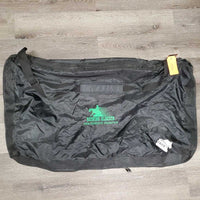 Western Saddle Pad Carrying Storage Bag, light Nylon & Mesh, shoulder strap, inner wood top "Reining AB 2014" *gc, clean, mnr dusty, broken top board