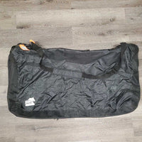 Western Saddle Pad Carrying Storage Bag, light Nylon & Mesh, shoulder strap, inner wood top "Reining AB 2014" *gc, clean, mnr dusty, broken top board