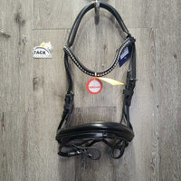 Rsd/Padded Monocrown Dressage Bridle, Bling, Crank, Flash, Bag, Tag *new