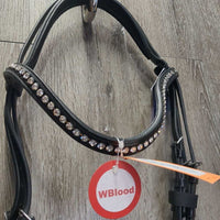 Rsd/Padded Monocrown Dressage Bridle, Bling, Crank, Flash, Bag, Tag *new