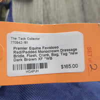 Rsd/Padded Monocrown Dressage Bridle, Flash, Crank, Bag, Tag *new