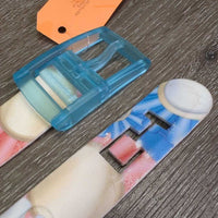 Soft TPE Plastic Belt & Plastic Buckle "Ribbons" *vgc, mnr dirt, rubs & faded