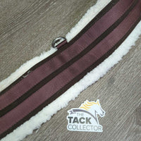 Cotton & Nylon Web Fleece Lined Girth, 2x els, D Ring *gc, clean, mnr hairy, clumpy, thin edges
