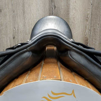 17.5" Adj *3XW Gullet In Bates Wide "Luxe" Dressage Saddle, 2 Lg Front Velcro Blocks, Purple Bates Cover, 2XW Gullet/Box, Leather Pouch: tool, book, balsam, CAIR Panels, Front & Rear Gusset Panels, Flaps 17"L x 12.5"W Serial #: DR 1801283-44 +17.5