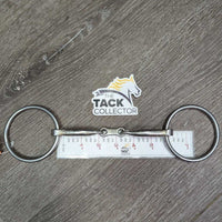 "MB 10" Thin Curved French Link Loose Ring Bit, v.small flat center bar *vgc/gc, dirt, residue, scuffs, scratches