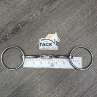"MB 10" Thin Curved French Link Loose Ring Bit, v.small flat center bar *vgc/gc, dirt, residue, scuffs, scratches