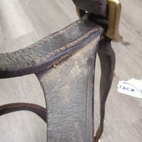 Leather Foal Halter, lead - catch strap *gc, dirt, chews, tiwst, edge scrapes, ONLY 1 Crown dry, creases