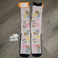 Pr Tall Boot Socks "Donuts" *gc, clean, rubs, faded, pills, snags/runs