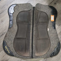 .5" Thick Felt Shimmable Western Saddle Pad, 6 Pockets & Shims *gc, clean, rubs, discolored, frays, mnr loose threads