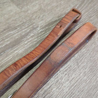 Thick Leather & Soft Rubber Roper - Barrel Loop Reins, 2x Conway Buckles *vgc/gc, clean, mnr stains, scrapes & rubs
