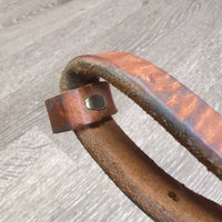 Thick Leather & Soft Rubber Roper - Barrel Loop Reins, 2x Conway Buckles *vgc/gc, clean, mnr stains, scrapes & rubs