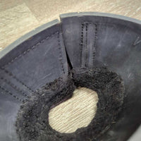 2 Soft Ribbed Rubber Bell Boots, velcro, fleece top *vgc, clean, mnr hairy, clumpy & faded