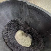 2 Soft Ribbed Rubber Bell Boots, velcro, fleece top *vgc, clean, mnr hairy, clumpy & faded
