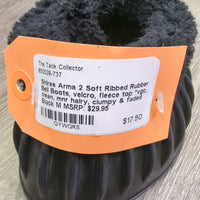 2 Soft Ribbed Rubber Bell Boots, velcro, fleece top *vgc, clean, mnr hairy, clumpy & faded