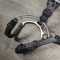 Soft Leather adjustable Lever Noseband *vgc, clean, mnr slices, chips, rubs & peeling edges