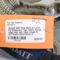 Stiff Fine Mesh & Lycra Fly Mask,ears *vgc, clean, marker, edge rubs, mnr rubs, snags & dirt?stains