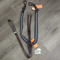 Leather & Elastic Breastplate, Running Martingale Attachment *vgc, clean, stains, residue, mnr scrapes & dents