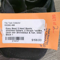 2 Hoof Boots, attached Gaiters, 2 Straps *xc/like, clean mnr dirt/residue & hair, older