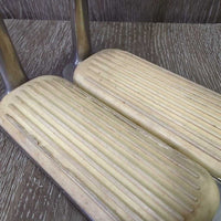 Hvy Metal Safety Stirrup Irons, curved/easy out sides *gc, clean, stains, rust spots, residue, scratches & scrapes