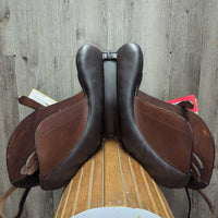 17 W *5.5" Flair All Purpose, Stirrup Leathers, Blue/Green Fleece Saddle Cover, Synthetic Wool Flocking, Rear Gusset Panel, Xlong & Large Front & Back Pencil Rolls, Flaps: 15"L x 13"W