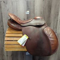 18.5" MW 5.5" Crosby Marathon Endurance Saddle, 2 Billet Guards, Wool Flocking, Long Front Pencil Blocks, Padded Seat, Flaps: 15.5"L x 15"W Serial #: S6635