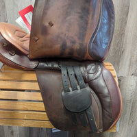 18.5" MW 5.5" Crosby Marathon Endurance Saddle, 2 Billet Guards, Wool Flocking, Long Front Pencil Blocks, Padded Seat, Flaps: 15.5"L x 15"W Serial #: S6635
