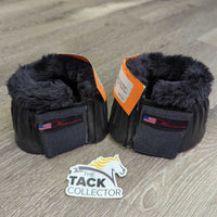 Rubber Ribbed Bell Boots, fleece tops *vgc/xc, clean, mnr stains & peeled edges