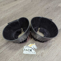 Rubber Ribbed Bell Boots, fleece tops *vgc/xc, clean, mnr stains & peeled edges
