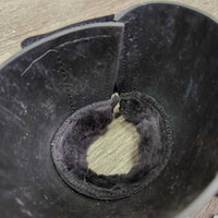 Rubber Ribbed Bell Boots, fleece tops *vgc/xc, clean, mnr stains & peeled edges